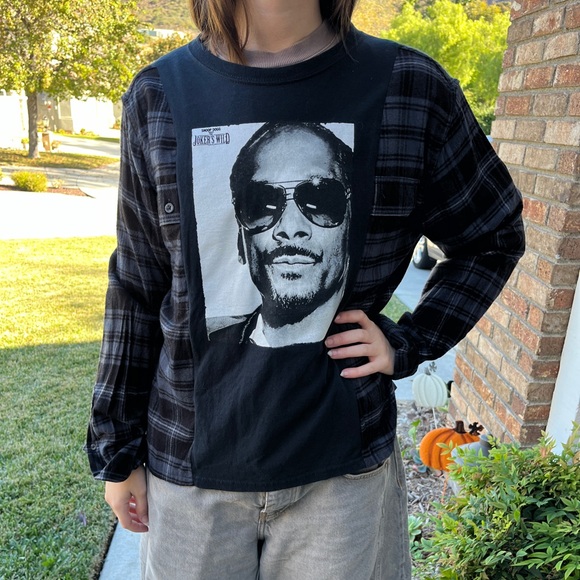 Upcycled Other - Snoop Dog Flannel Sweatshirt Shirt upcycled unisex one Size
